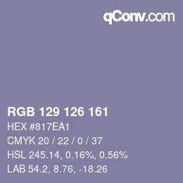 カラーコード: RGB 129 126 161 | qconv.com