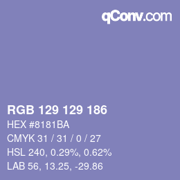 Farbcode: RGB 129 129 186 | qconv.com