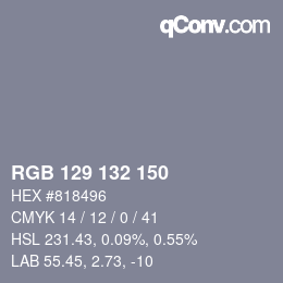 Código de color: RGB 129 132 150 | qconv.com