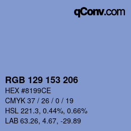 Color code: RGB 129 153 206 | qconv.com