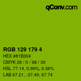 Código de color: RGB 129 179 4 | qconv.com