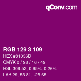 Código de color: RGB 129 3 109 | qconv.com