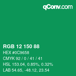 Color code: RGB 12 150 88 | qconv.com