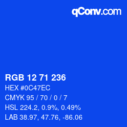 Código de color: RGB 12 71 236 | qconv.com