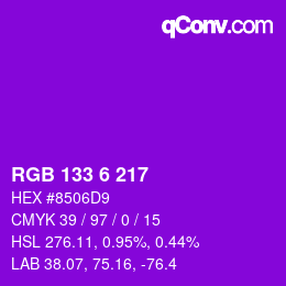 Código de color: RGB 133 6 217 | qconv.com