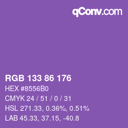 Farbcode: RGB 133 86 176 | qconv.com