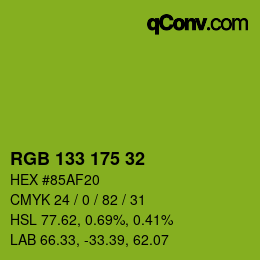 Farbcode: RGB 133 175 32 | qconv.com