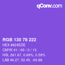 Código de color: RGB 130 78 222 | qconv.com