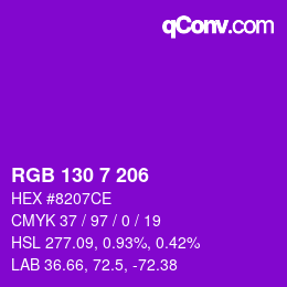 Color code: RGB 130 7 206 | qconv.com