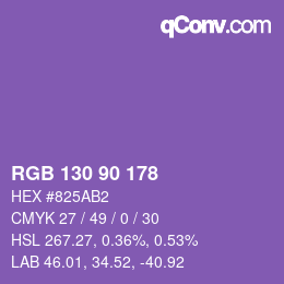 Código de color: RGB 130 90 178 | qconv.com