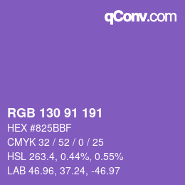 Farbcode: RGB 130 91 191 | qconv.com