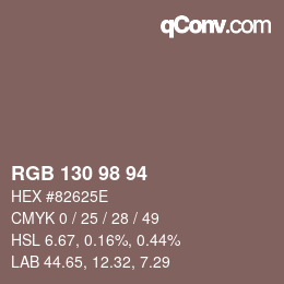 Code couleur: RGB 130 98 94 | qconv.com