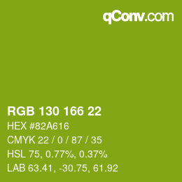 Code couleur: RGB 130 166 22 | qconv.com