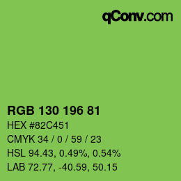 Code couleur: RGB 130 196 81 | qconv.com