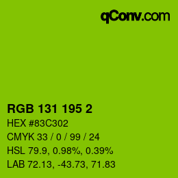 Farbcode: RGB 131 195 2 | qconv.com