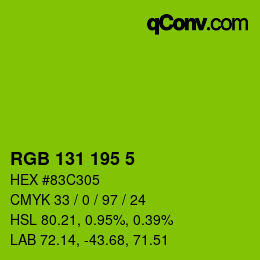 Code couleur: RGB 131 195 5 | qconv.com