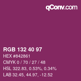 Color code: RGB 132 40 97 | qconv.com