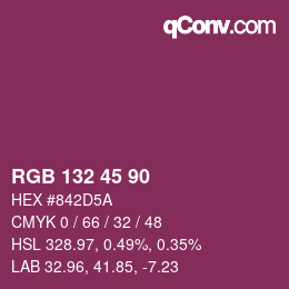 Color code: RGB 132 45 90 | qconv.com