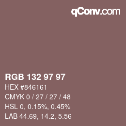 Código de color: RGB 132 97 97 | qconv.com