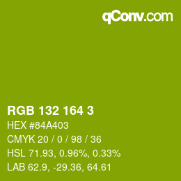 Code couleur: RGB 132 164 3 | qconv.com