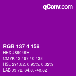 Código de color: RGB 137 4 158 | qconv.com