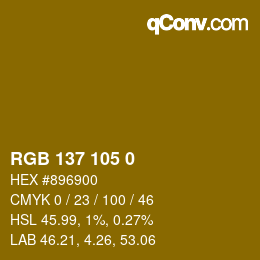 Farbcode: RGB 137 105 0 | qconv.com