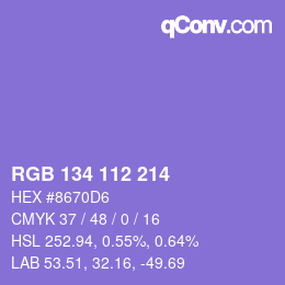 Farbcode: RGB 134 112 214 | qconv.com