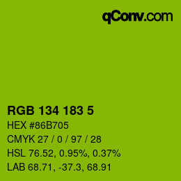 Farbcode: RGB 134 183 5 | qconv.com