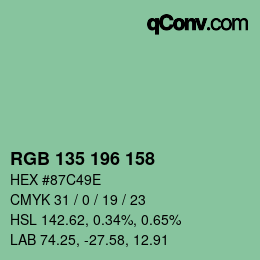 Código de color: RGB 135 196 158 | qconv.com