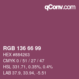 Código de color: RGB 136 66 99 | qconv.com