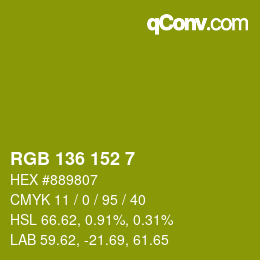 Color code: RGB 136 152 7 | qconv.com