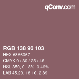 Code couleur: RGB 138 96 103 | qconv.com