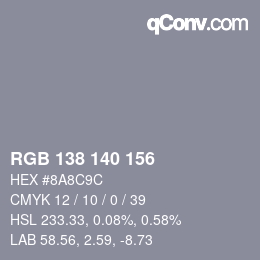 Farbcode: RGB 138 140 156 | qconv.com