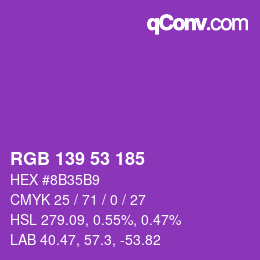 Código de color: RGB 139 53 185 | qconv.com