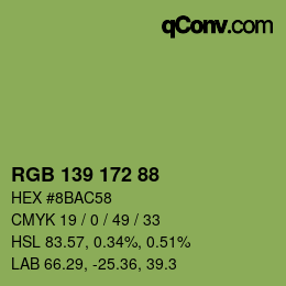 Farbcode: RGB 139 172 88 | qconv.com