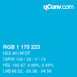 Código de color: RGB 1 175 223 | qconv.com