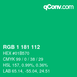 Color code: RGB 1 181 112 | qconv.com