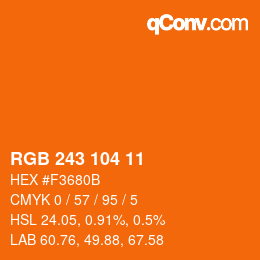 Código de color: RGB 243 104 11 | qconv.com