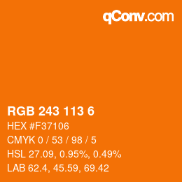 Color code: RGB 243 113 6 | qconv.com