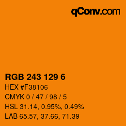 Code couleur: RGB 243 129 6 | qconv.com