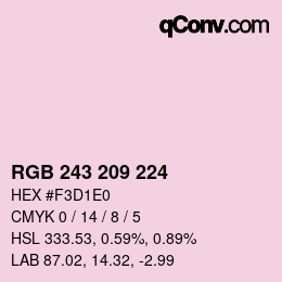 Code couleur: RGB 243 209 224 | qconv.com