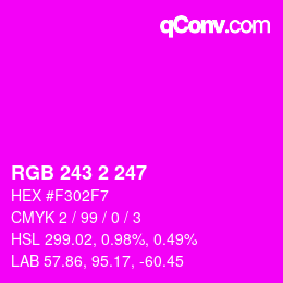 Código de color: RGB 243 2 247 | qconv.com