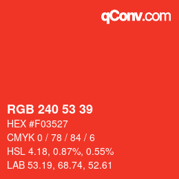 Code couleur: RGB 240 53 39 | qconv.com