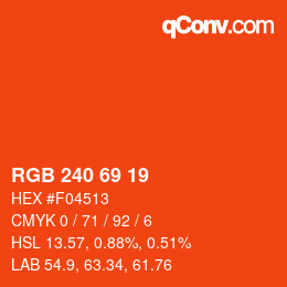 Code couleur: RGB 240 69 19 | qconv.com