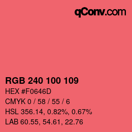 Color code: RGB 240 100 109 | qconv.com