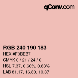 Code couleur: RGB 240 190 183 | qconv.com