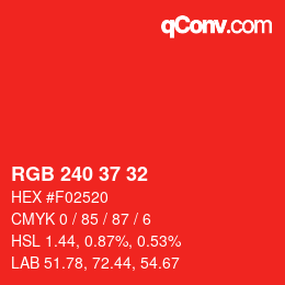 Code couleur: RGB 240 37 32 | qconv.com