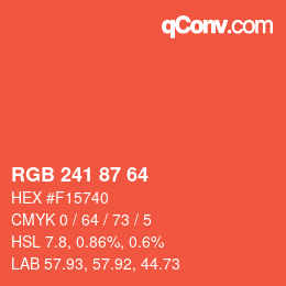 Color code: RGB 241 87 64 | qconv.com