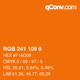 Color code: RGB 241 109 8 | qconv.com