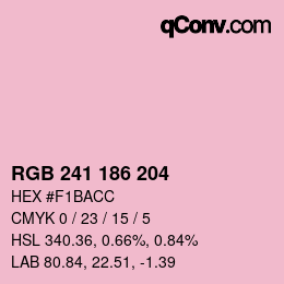 Color code: RGB 241 186 204 | qconv.com